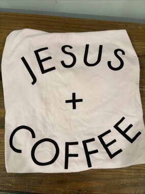 Jesus + Coffee Graphic Tee - Light Pink Tee